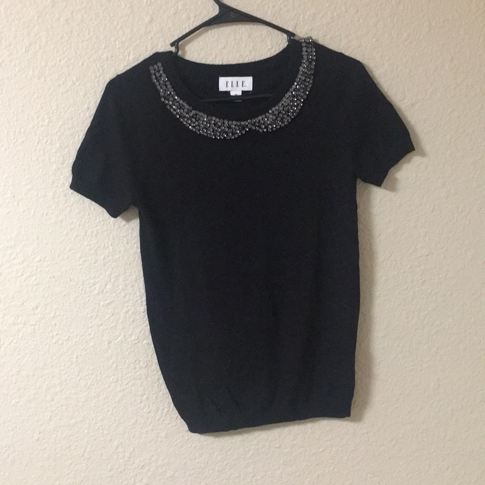 Bling short sleeve black top